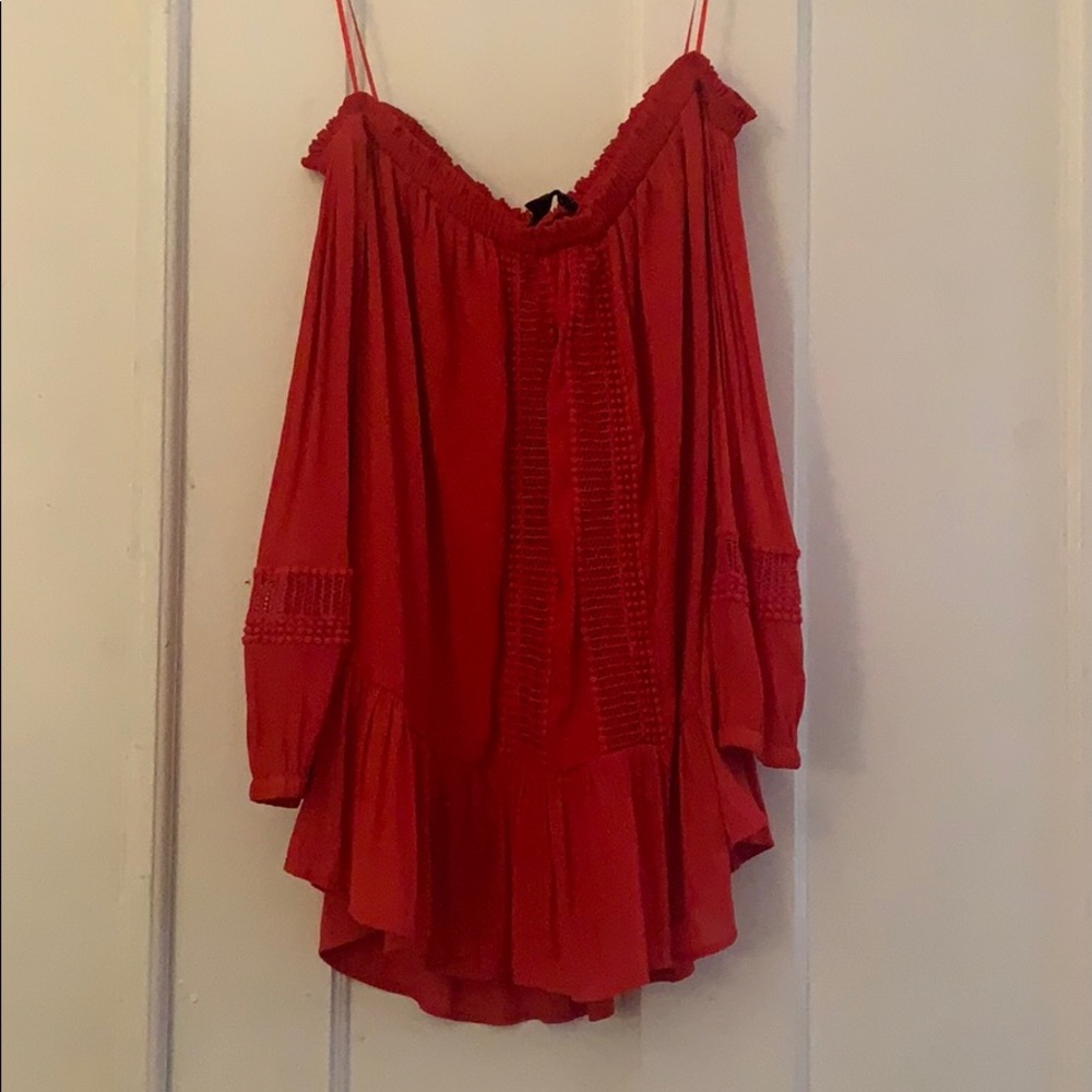 Red off the shoulder top
